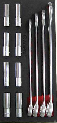 T45521 Набор удлиненных головок 1/2" и комбинированные ключи 27-32мм,12пр. в мягком ложементе