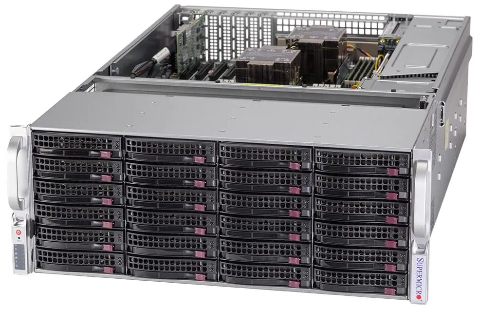 Серверная платформа Supermicro Supermicro SSG-640P-E1CR36H/4U/2x4189/ 16xDDR4-3200 RDIMM/LRDIMM/ 36x3.5",M.2