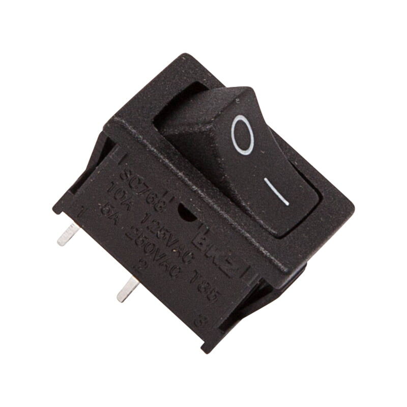 Выключатель клавишный 250V 6А (2с) ON-OFF черный Mini (RWB-201, SC-768) 36-2110
