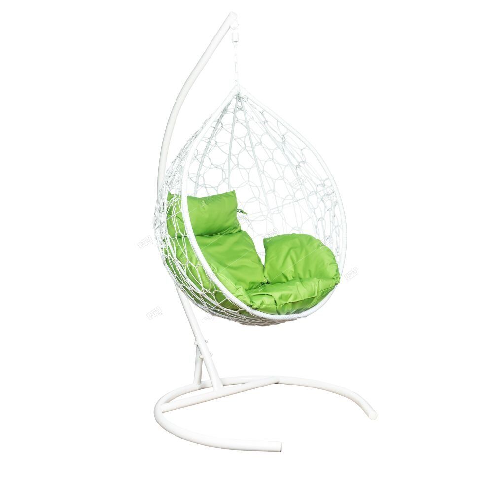 Кресло подвесное Leset Эва (каркас белый, подушка зеленое яблоко), 98*108*198см