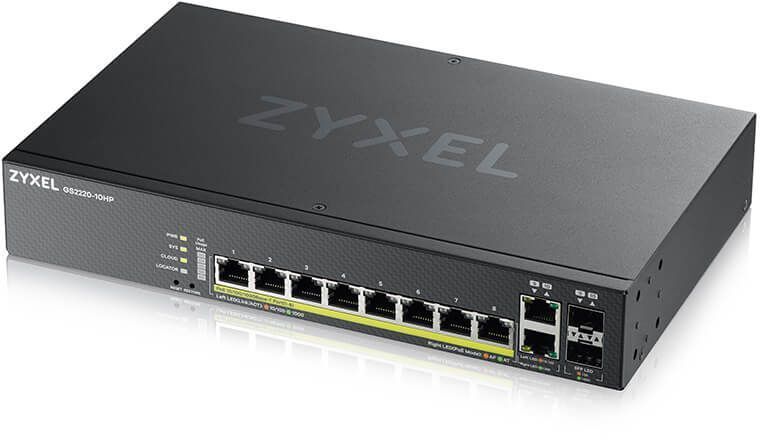 Коммутатор ZyXEL ZyXEL NebulaFlex Pro GS2220-10HP GS2220-10HP-EU0101F/PoE 180Вт./Управляемый Layer 2
