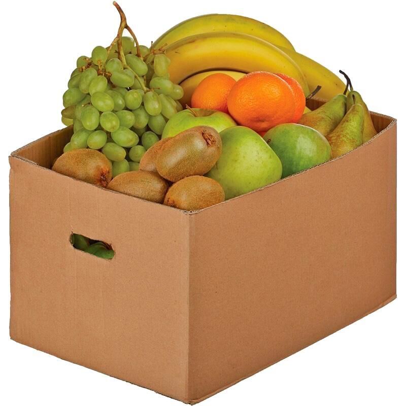Фруктовая коробка на 7 человек 5.5 кг (яблоки, груши, мандарины, бананы, виноград, апельсин, киви) NoName