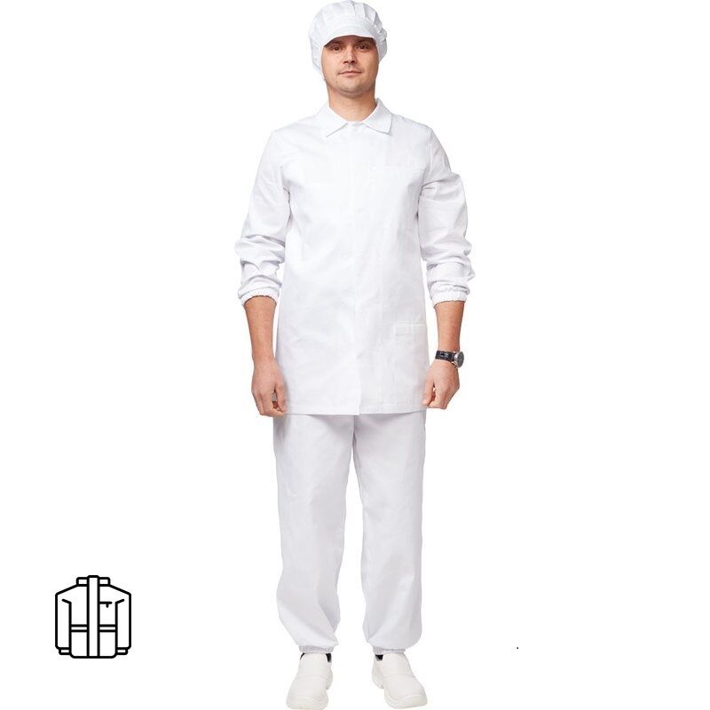 Куртка для пищевого производства у17-КУ мужская белая (размер 48-50, рост 182-188) NoName