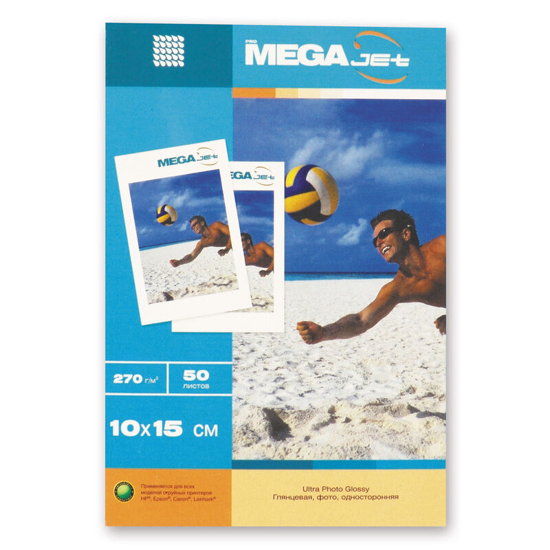 Фотобумага для цветной струйной печати ProMega jet односторонняя (глянцевая микропористая, 10х15 см, 270 г/кв.м, 50 лист