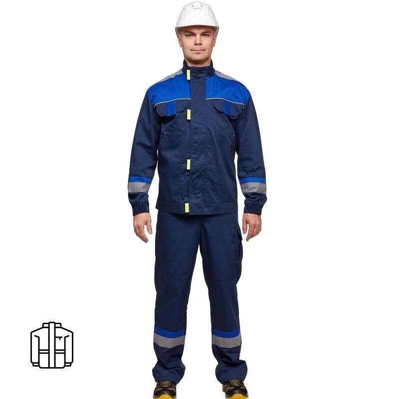 Куртка рабочая летняя мужская л24-КУ с СОП синий/васильковый (размер 48-50, рост 170-176) NoName