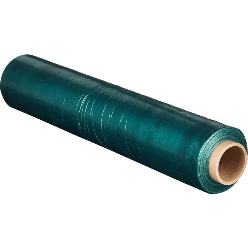 Стрейч-пленка для ручной упаковки зеленая вторичное сырье вес 2 кг 23 мкм x 190 м x 500 мм NoName