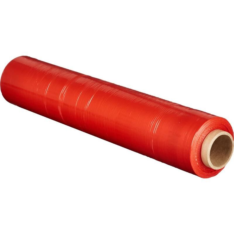 Стрейч-пленка для ручной упаковки красная вторичное сырье вес 2 кг 20 мкм x 217 м x 500 мм NoName