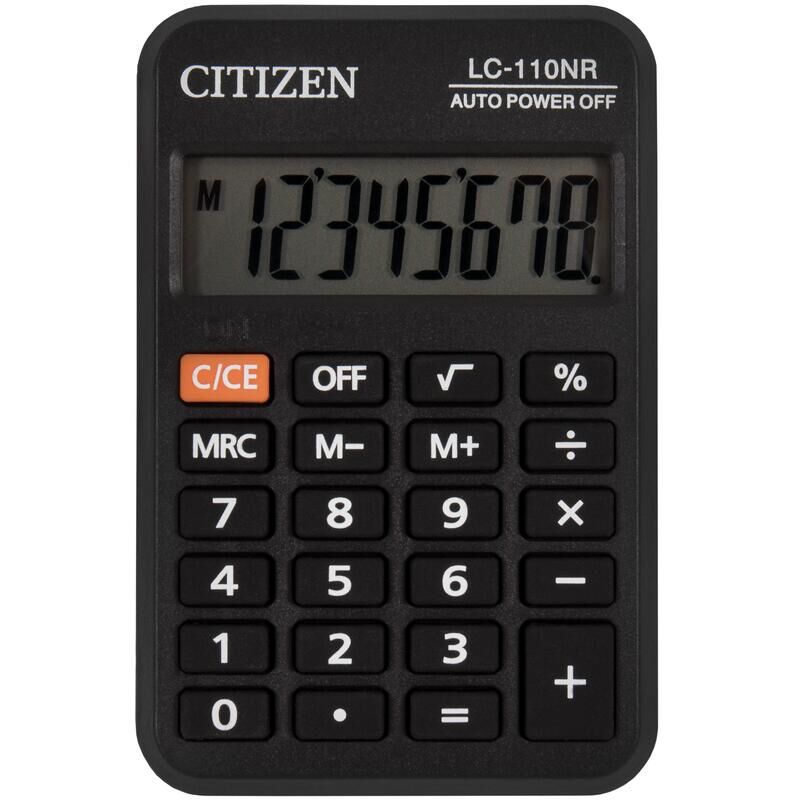 Калькулятор карманный Citizen LC-110NR 8-разрядный черный 88x58x11 мм