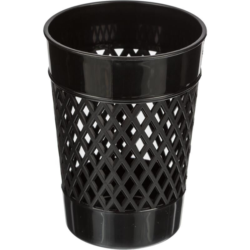 Подставка-стакан для канцелярских принадлежностей Attache черная 10x7.4x7.4 см (3 штуки в упаковке)