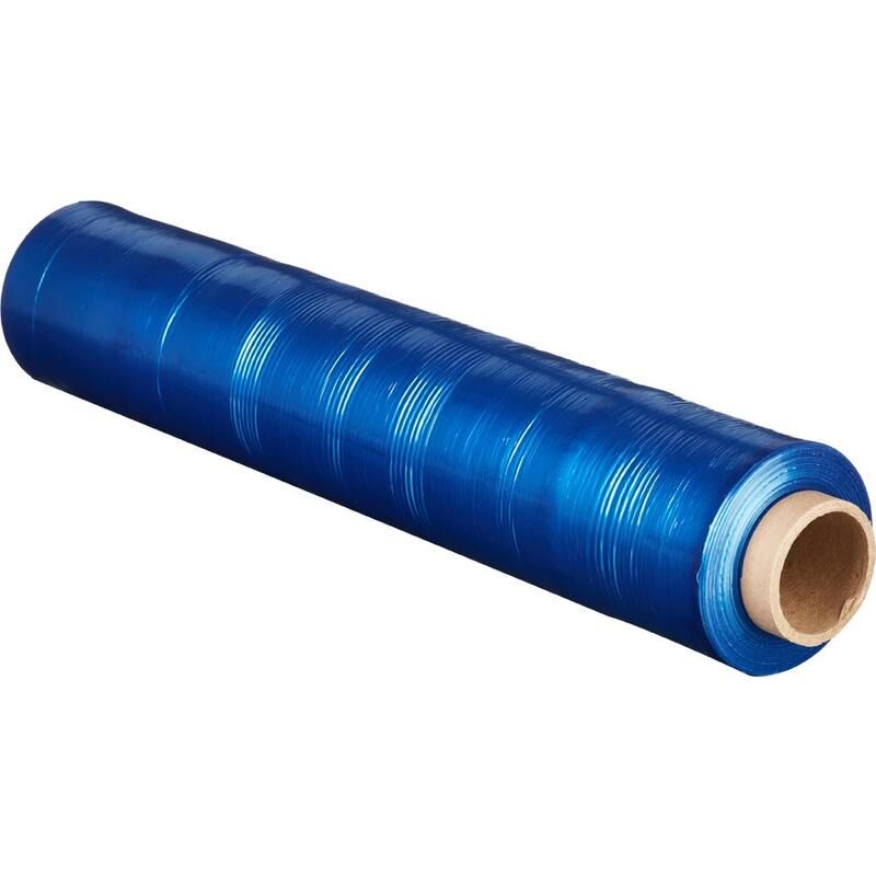 Стрейч-пленка для ручной упаковки синяя вторичное сырье вес 2 кг 23 мкм x 190 м x 500 мм NoName