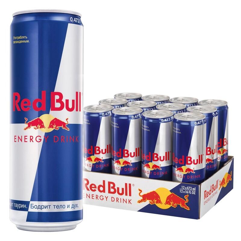 Напиток газированный энергетический Red Bull 0.473 л (12 штук в упаковке)