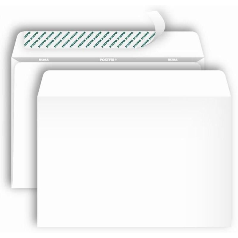 Конверт Postfix Bong C4 90 г/кв.м белый стрип с внутренней запечаткой (250 штук в упаковке)