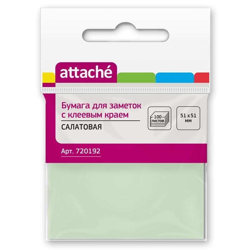 Стикеры Attache 51х51 мм пастельные салатовые (1 блок на 100 листов)