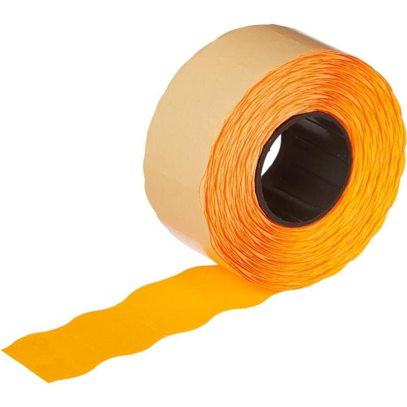 Этикет-лента волна оранжевая 26х16 мм стандарт (10 рулонов по 1000 этикеток) NoName