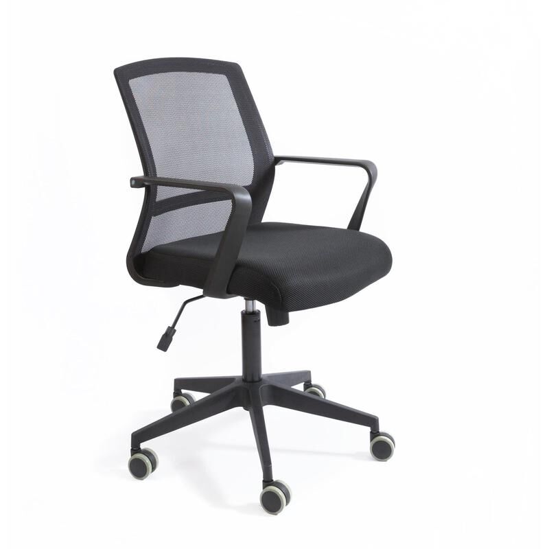 Кресло офисное Кембридж CH-502 черное (сетка/ткань, пластик) NoName