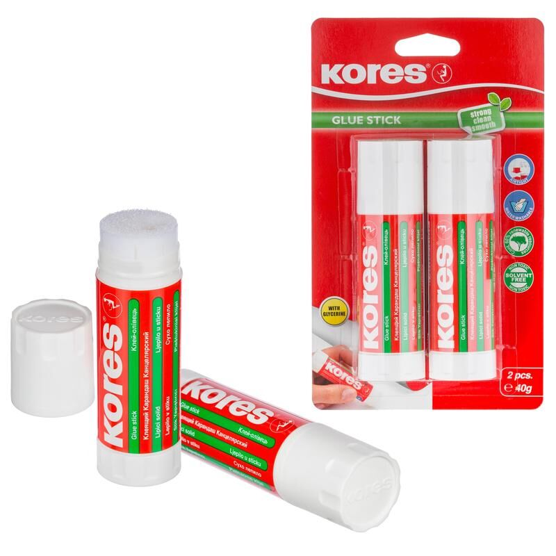 Клей-карандаш Kores 40 г (2 штуки в упаковке