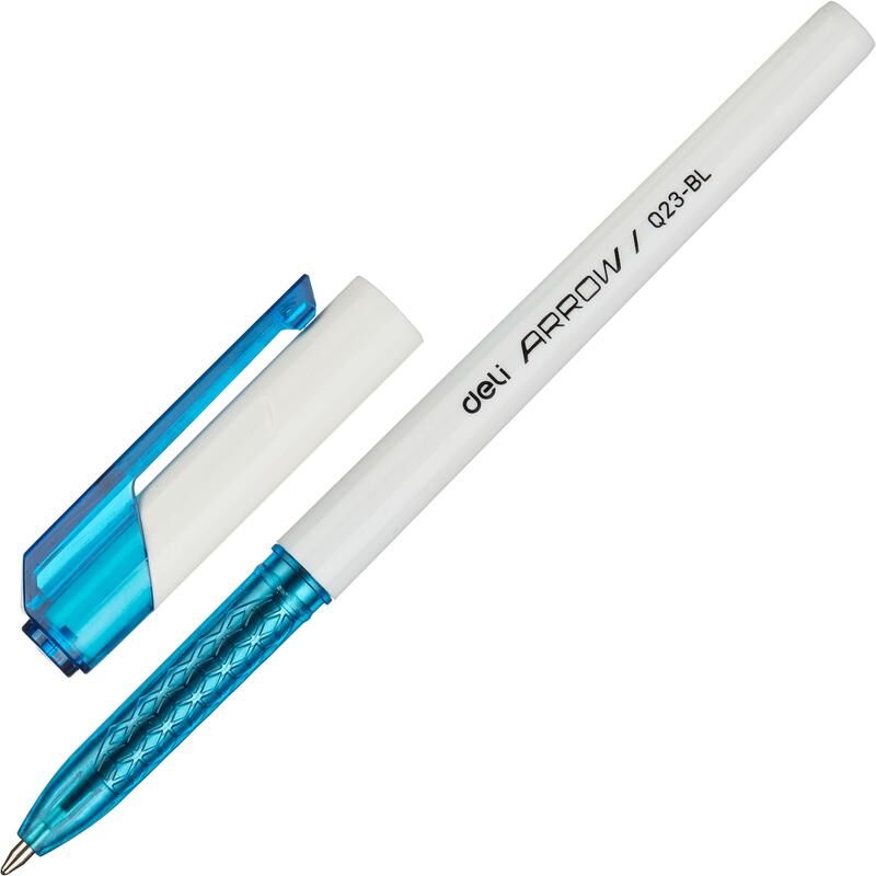 Ручка шариковая неавтоматическая Deli Arrow синяя (толщина линии 0.35 мм)