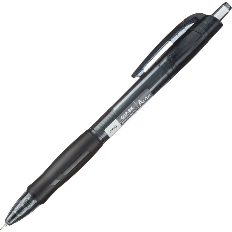 Ручка шариковая автоматическая Deli Arris черная (толщина линии 0.35 мм)