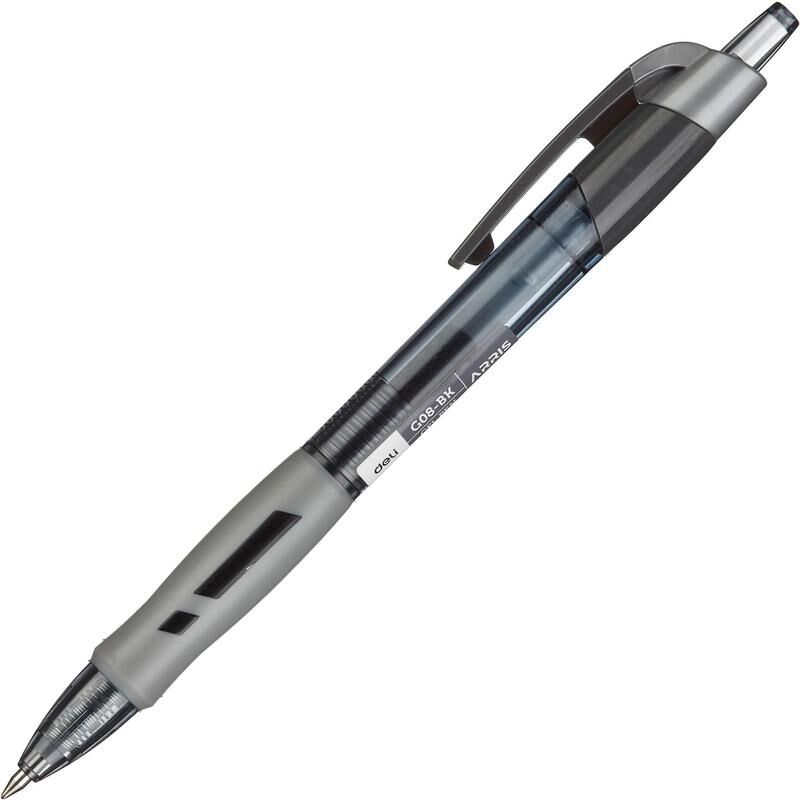 Ручка гелевая автоматическая Deli Arris черная (толщина линии 0.35 мм)