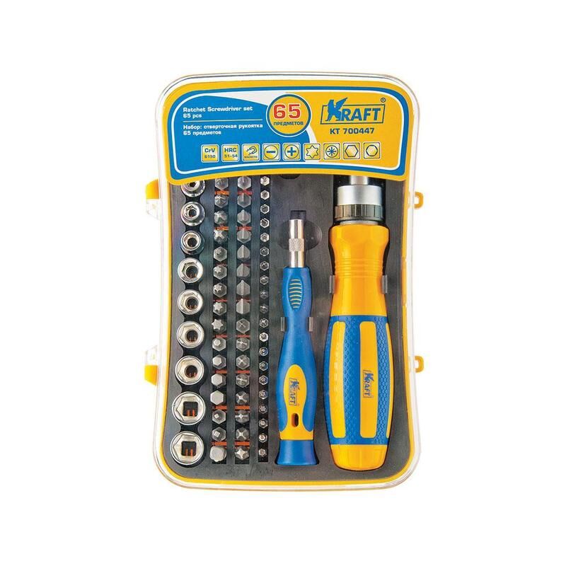 Отвертка Kraft с насадками 65 штук (KT 700447)