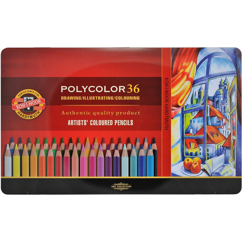 Карандаши цветные Koh-I-Noor Polycolor художественные 36 цветов шестигранные Koh-i-Noor