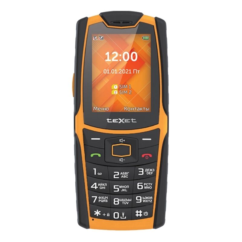 Мобильный телефон Texet TM-521R черный/оранжевый teXet