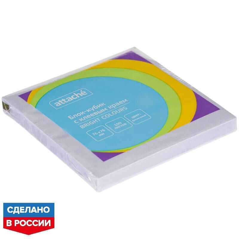 Стикеры Attache Simple 76х76 мм пастельные фиолетовые (1 блок на 100 листов)