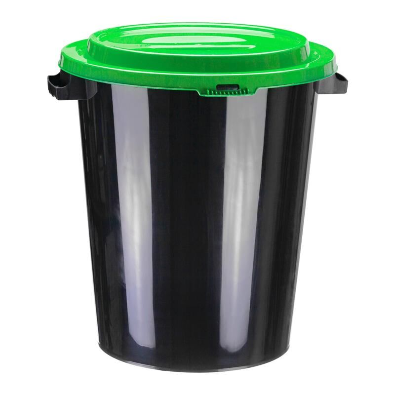 Бак для отходов 40 л пластиковый черный/зеленый NoName