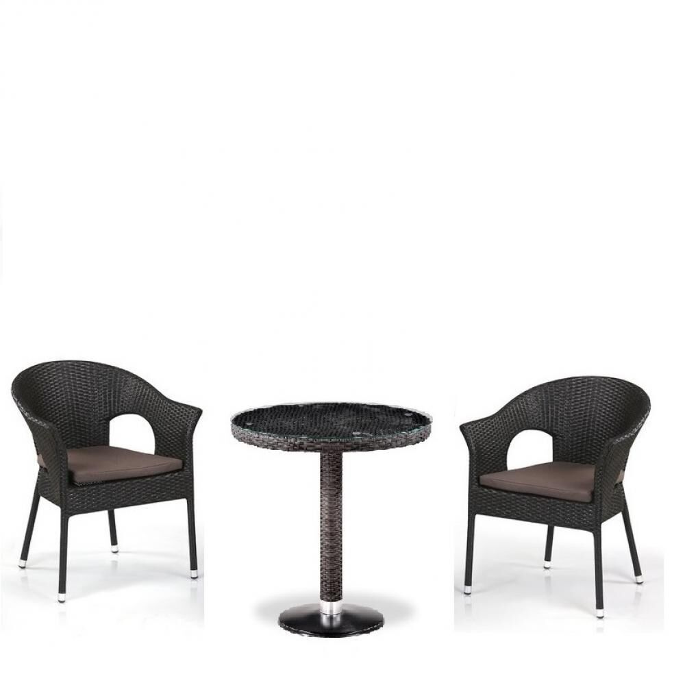 Кофейный комплект плетеной мебели T601/Y79A-W53 Brown (2+1) Afina