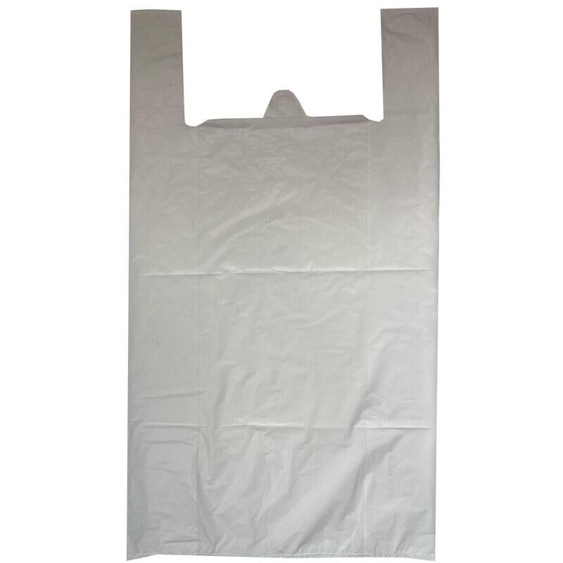 Пакет-майка ПНД 30 мкм белый (40+18x70 см, 50 штук в упаковке) NoName