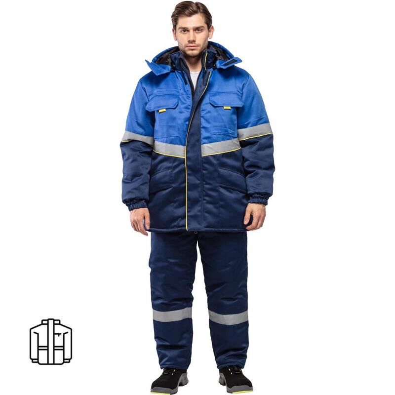 Куртка рабочая зимняя мужская з43-КУ с СОП васильковая/синяя (размер 48-50, рост 182-188) NoName