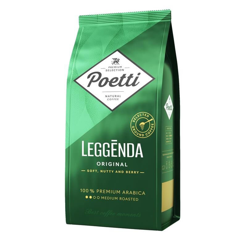 Кофе молотый Poetti Leggenda Original 250 г (вакуумная упаковка)