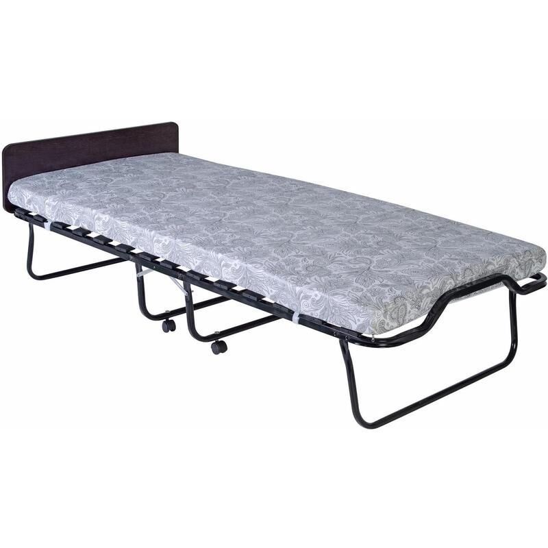 Кровать раскладная Элеонора-М с изголовьем (венге/черный, 900х2020 мм) NoName