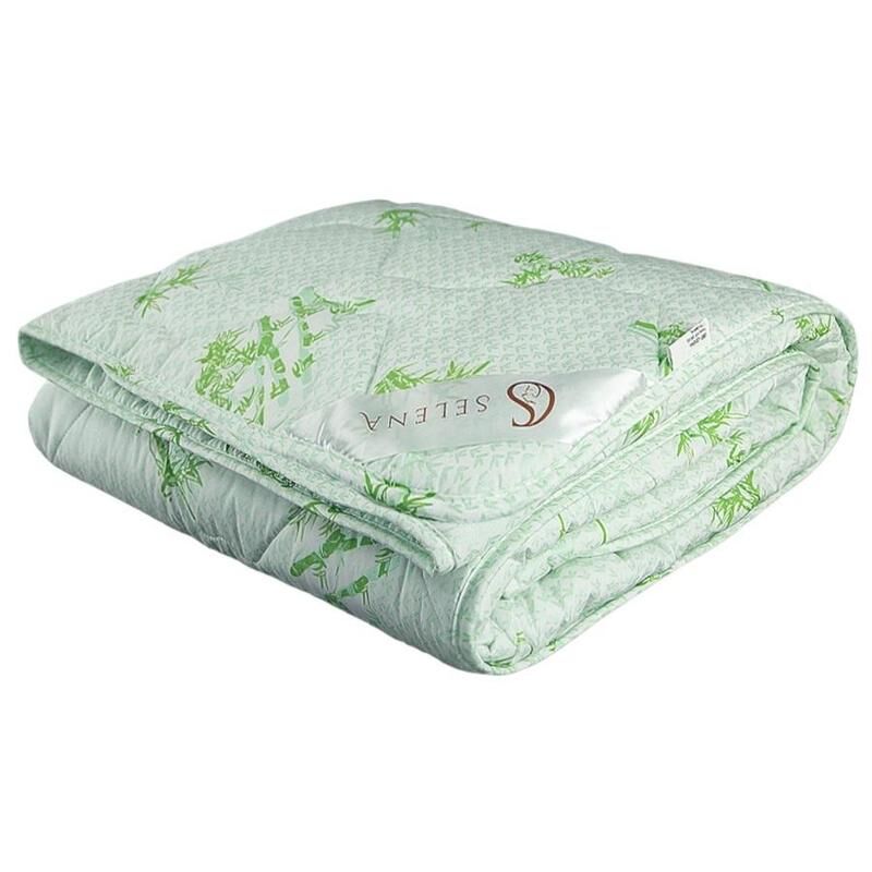 Одеяло Selena Sky Line 200х215 см полиэфирное волокно-бамбуковое волокно/тик стеганое