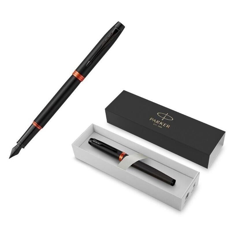 Ручка перьевая Parker IM Professionals Flame Orange BT цвет чернил синий цвет корпуса черный (артикул производителя 2172