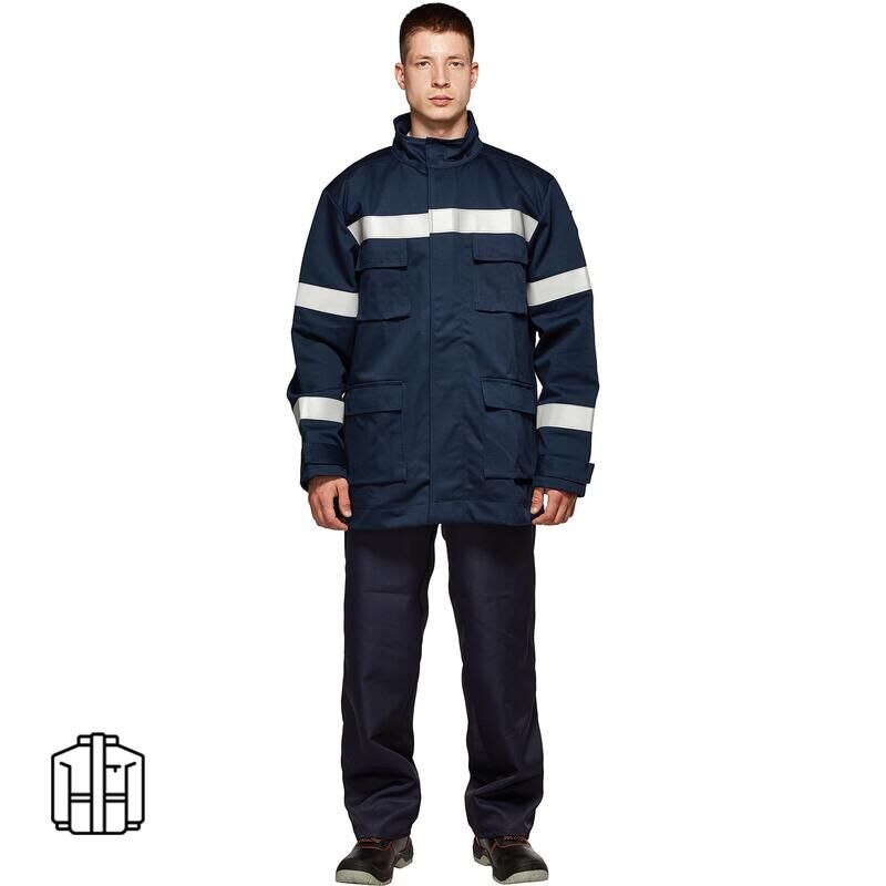 Куртка-накидка для защиты от электродуги Энергия унисекс синяя/оранжевая (размер 56-58, рост 170-176)