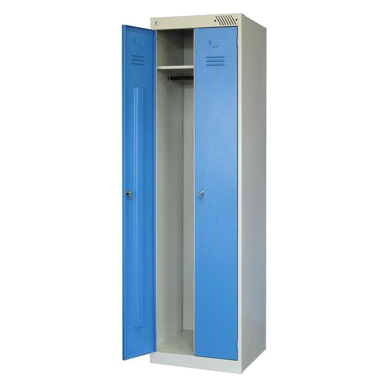Шкаф для одежды металлический ШРЭК-22-530 синий 2 отделения NoName