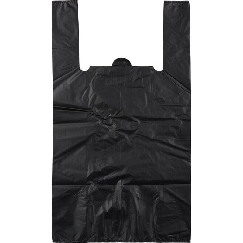 Пакет-майка ПНД 30 мкм черный (40+18x70см, 50 штук в упаковке) NoName