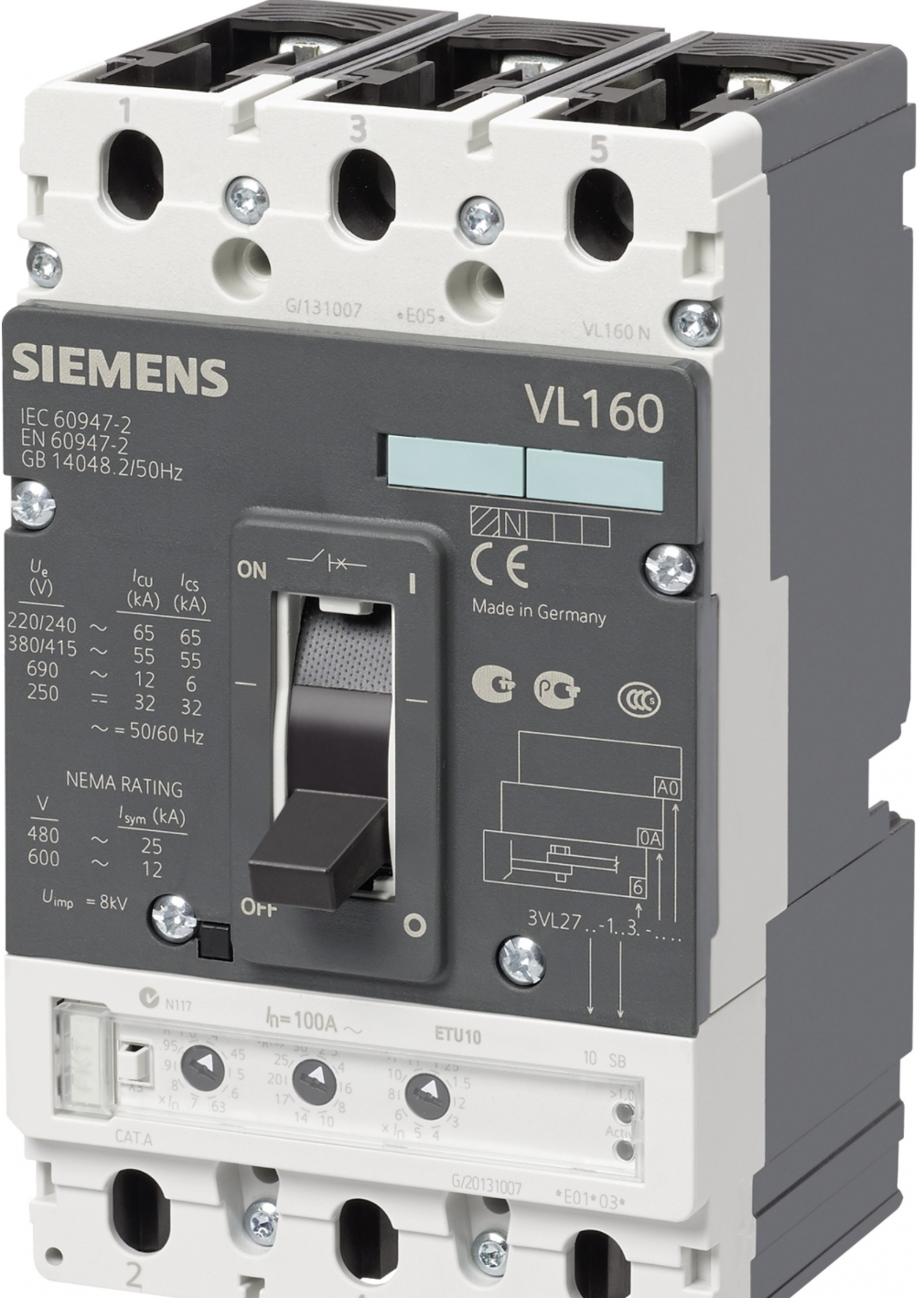 Автоматический выключатель Siemens 3VL2708-3DC33-0AD1