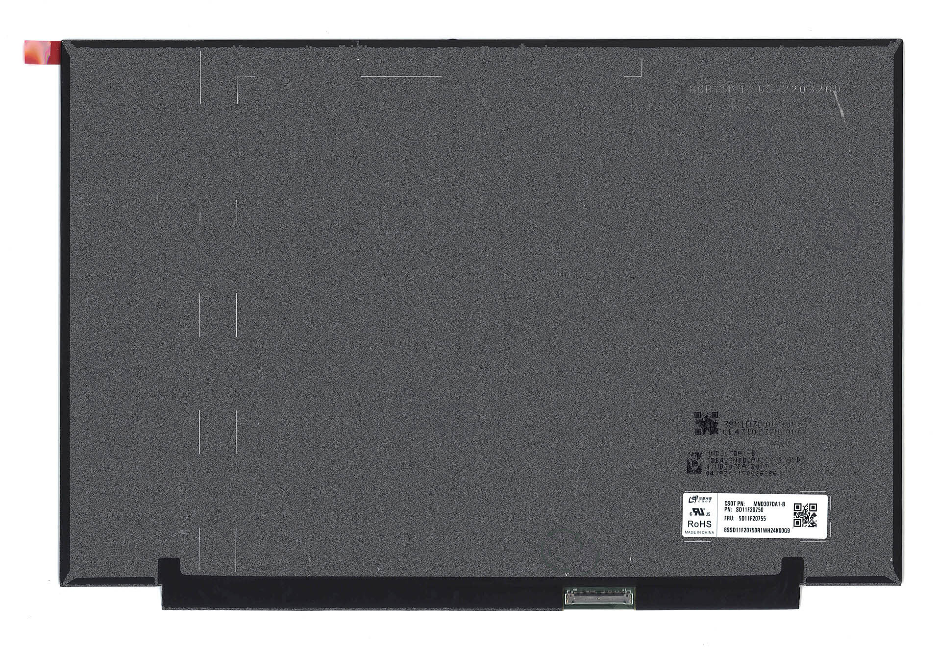 Матрица для ноутбука 13.3 2560x1600 20+20pin eDp Slim FFS MND307DA1-B Matte 60Hz