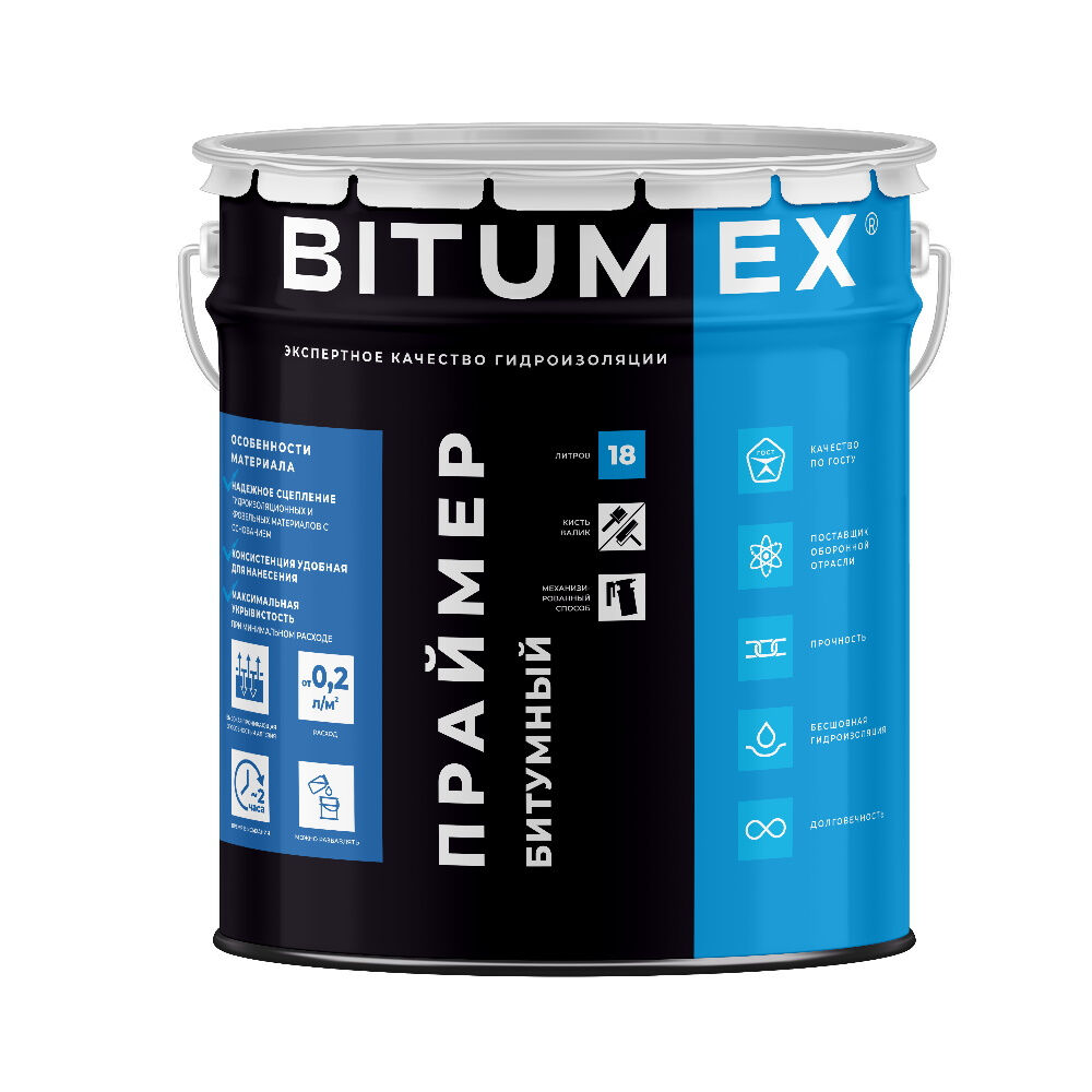 Праймер битумный Bitumex 18л/16 кг