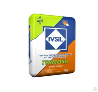 Штукатурная смесь Ivsil Termosil - эффективная тепло- и звукоизоляция, со сверхэкономичным расходом 12 кг #1