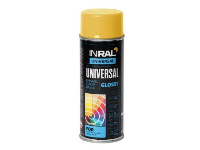 Краска-эмаль аэроз. универсальная светло-желтый INRAL 400мл (1003) (Цвет св