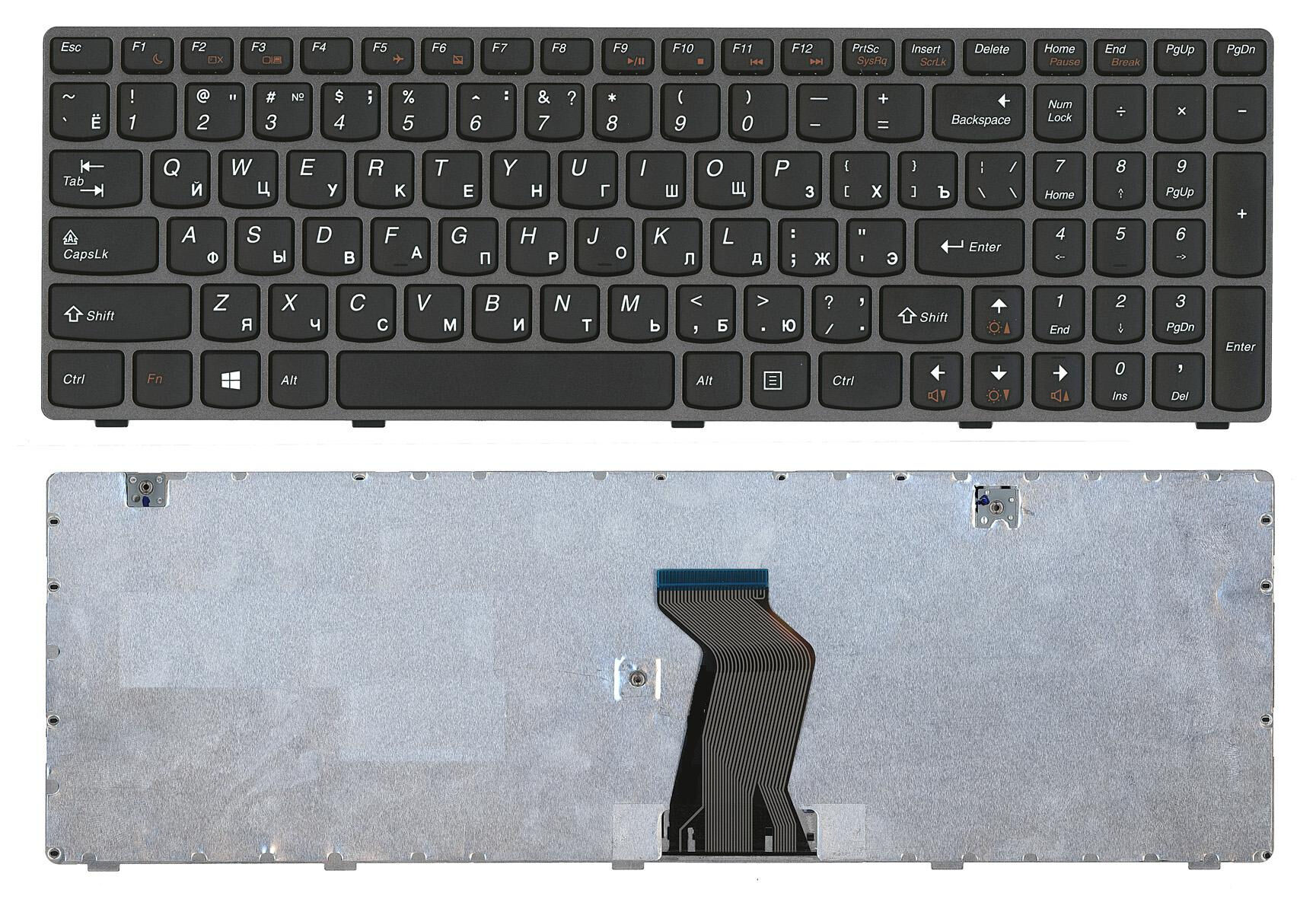 Клавиатура для ноутбука Lenovo G580 G585 G780 Z580 серая рамка p/n: 25-201846