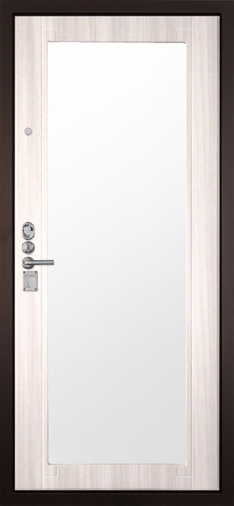 Дверь входная с зеркалом Гранит М3М, панель 017 Сандал светлый 16 мм