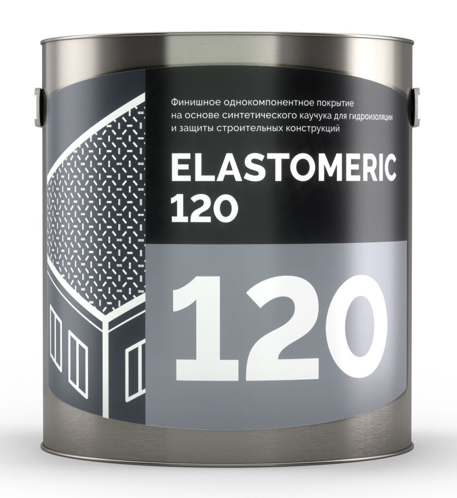 Финишная гидроизоляционная мастика на основе синтетических каучуков - ELASTOMERIC 120 3 кг Белый