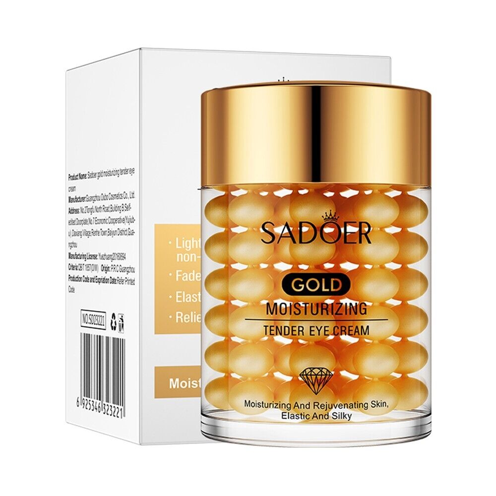 Увлажняющий крем для кожи вокруг глаз с 24К золотом Sadoer Gold Moisturizing Tender Eye Cream