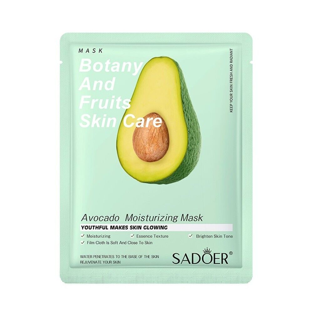 Тканевая маска для лица с экстрактом авокадо Sadoer Botany And Fruits Skin Care Avocado Moisturizing Mask