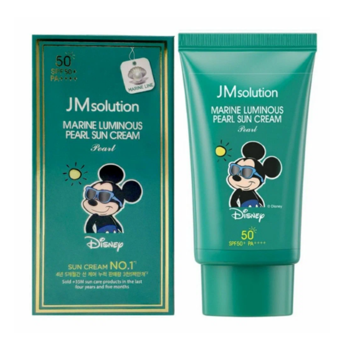 Солнцезащитный крем с экстрактом жемчуга JMsolution Marine Luminous Pearl Sun Cream x Disney Mickey SPF 50+ PA++++ (сери