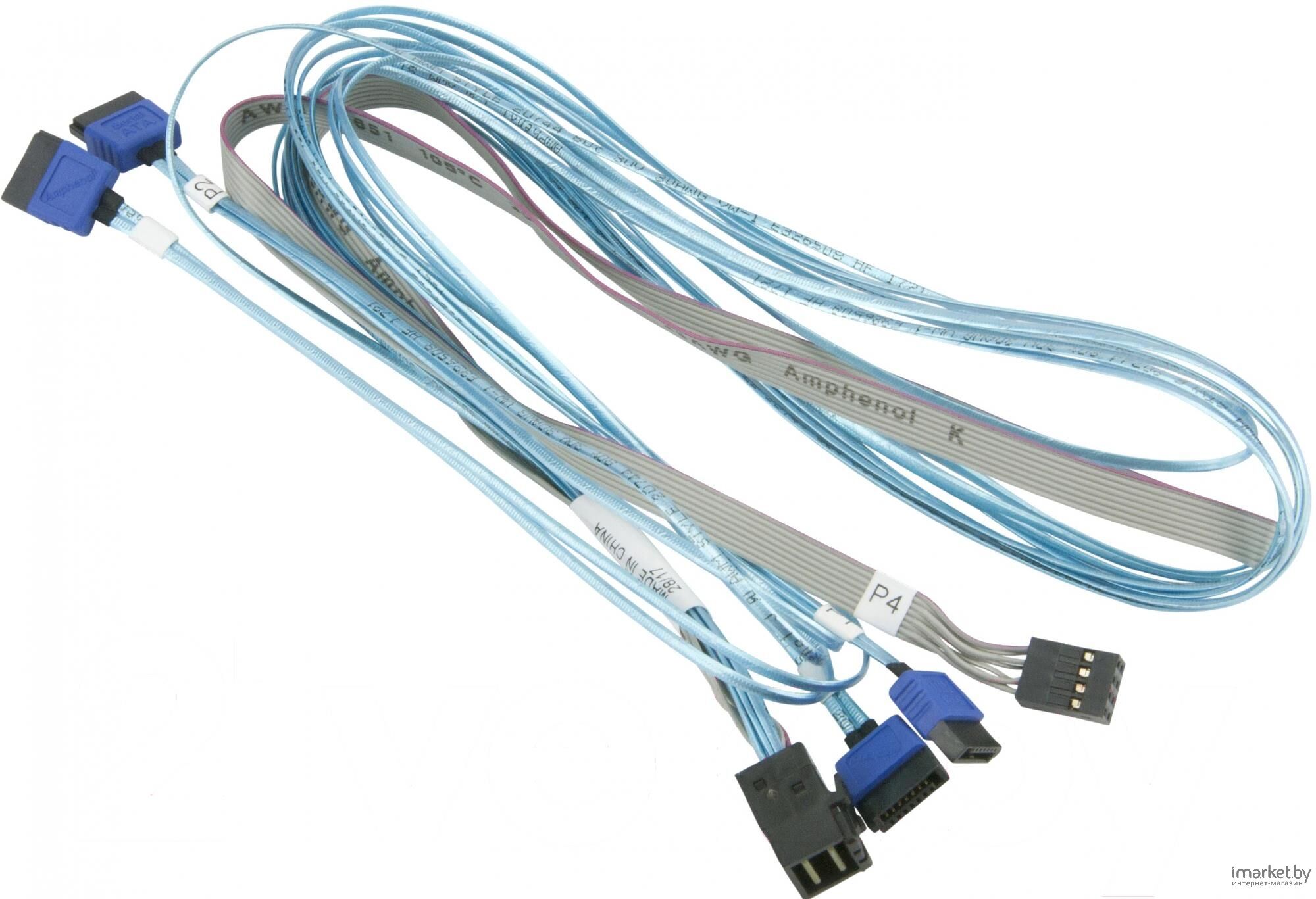 Интерфейсный кабель Supermicro Интерфейсный кабель Supermicro CBL-SAST-0699 Вилки кабеля SATA,SFF8087 Розетки кабеля Sid